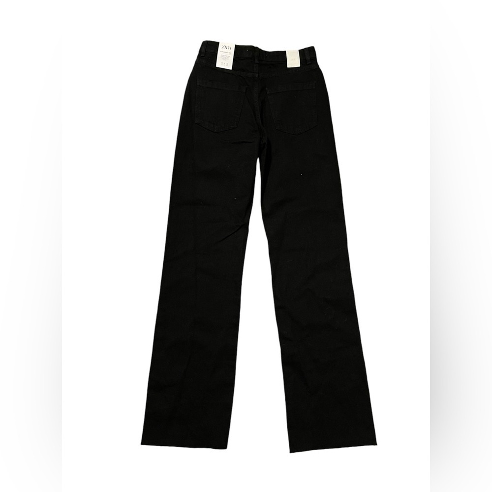 ZARA Straight Fit Black High Waisted Jeans NWT - Picture 3 of 5